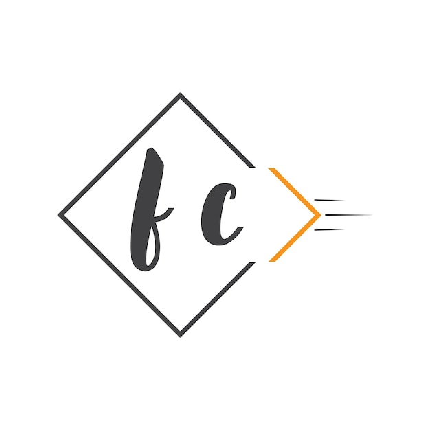 Logotipo inicial de letra monograma con diseño de estilo cuadrado