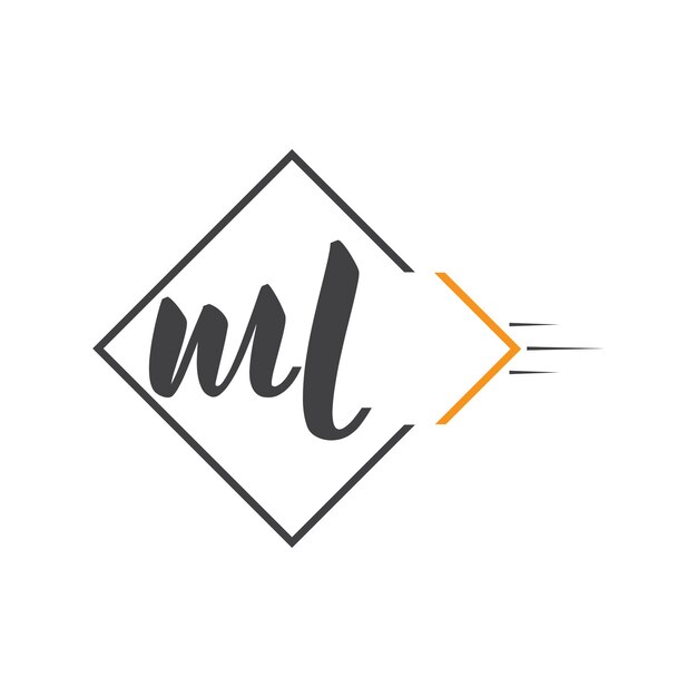 Logotipo inicial de letra monograma con diseño de estilo cuadrado