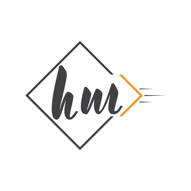 Logotipo inicial de letra monograma con diseño de estilo cuadrado