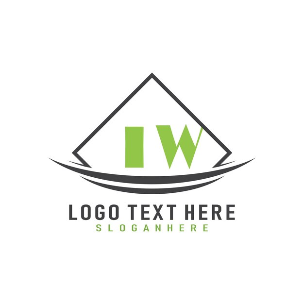 Logotipo inicial de letra monograma con diseño de estilo cuadrado
