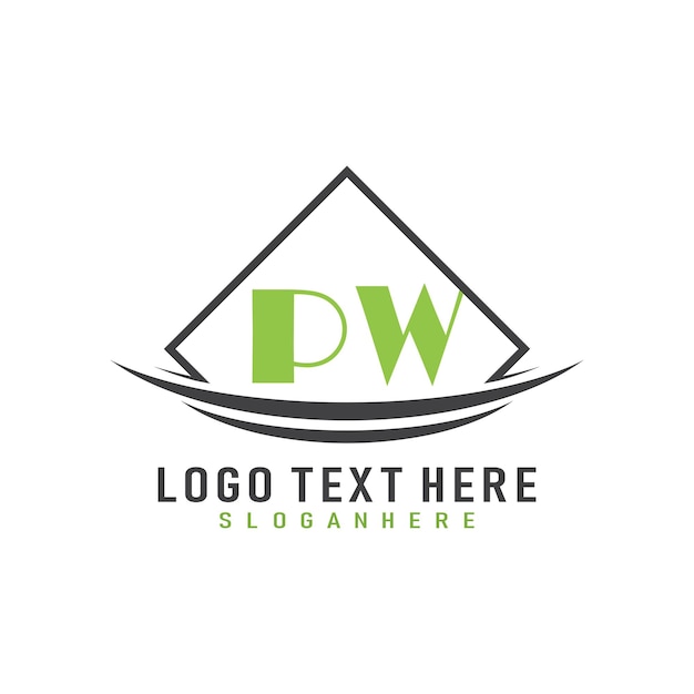 Logotipo inicial de letra monograma con diseño de estilo cuadrado