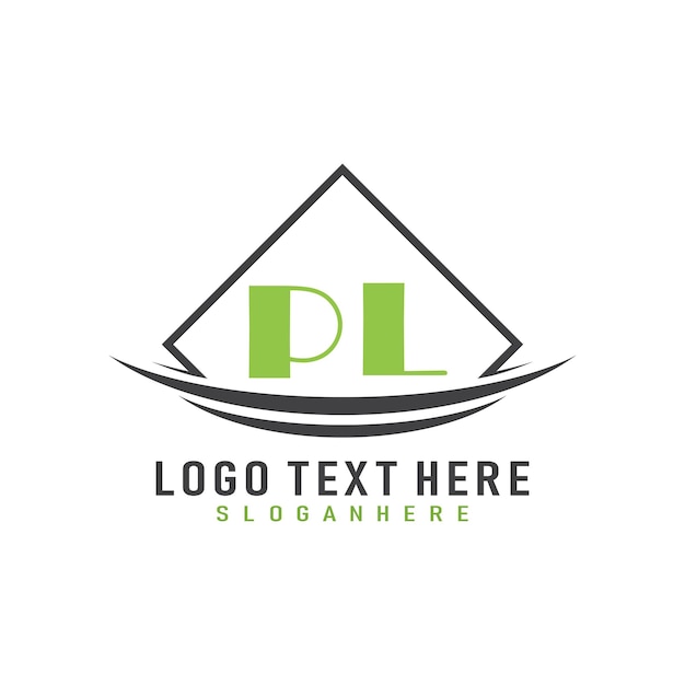 Logotipo inicial de letra monograma con diseño de estilo cuadrado