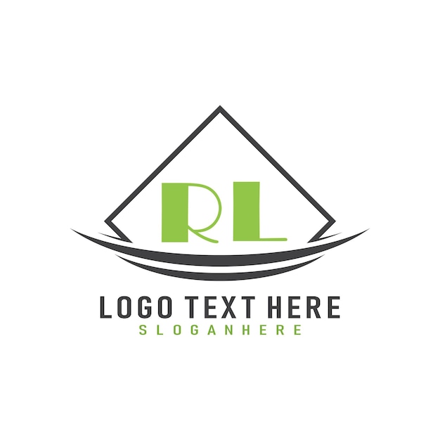 Logotipo inicial de letra monograma con diseño de estilo cuadrado