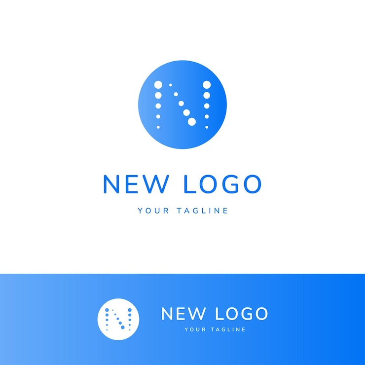 Vector logotipo inicial de la letra n moderna de partículas digitales