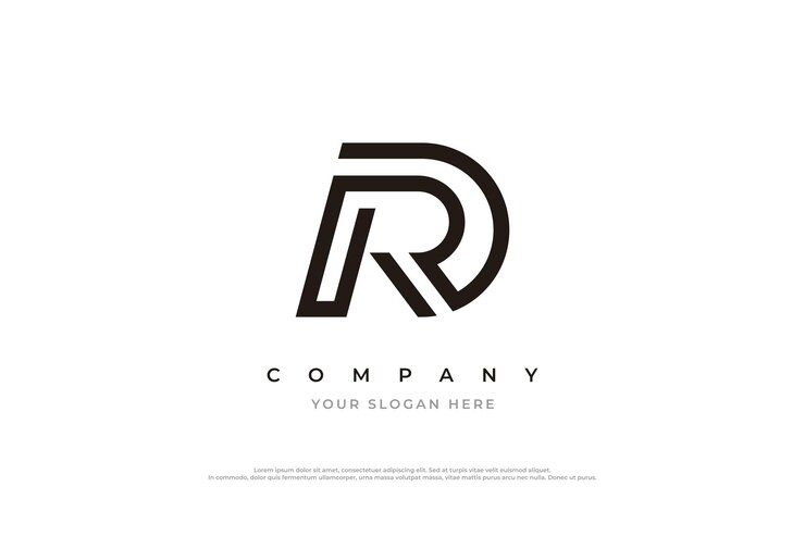 Vector logotipo inicial de la letra rd o vector de diseño del logotipo del monograma dr