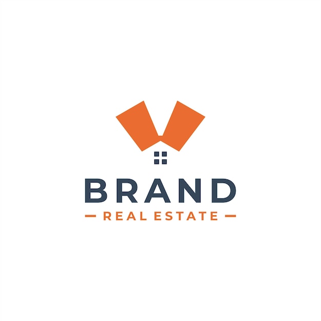 logotipo inicial de la letra v estrella inmobiliaria