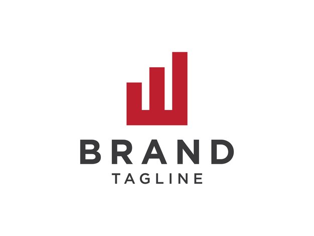 Logotipo inicial de la letra W. Estilo de corte de letra roja aislado sobre fondo blanco.