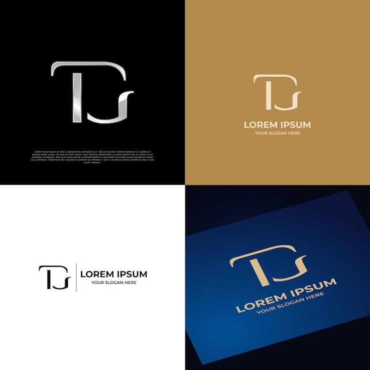 Vector logotipo inicial letras tg tipografía moderna