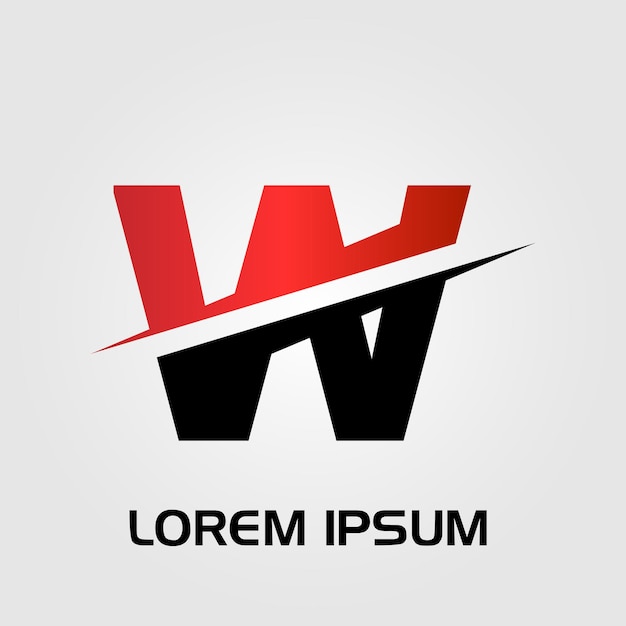 Logotipo inicial de línea cruzada abstracta de letra W