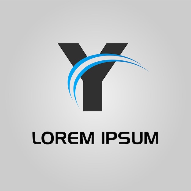 Logotipo inicial de la línea curva de la letra