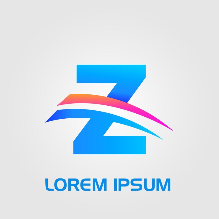 Vector logotipo inicial de líneas de curva abstracta de letra z