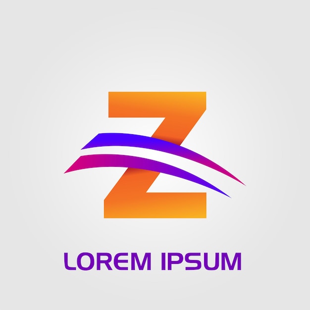 Logotipo inicial de líneas de curva abstracta de letra Z