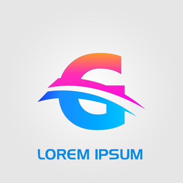 Logotipo inicial de líneas curvas abstractas de letra G