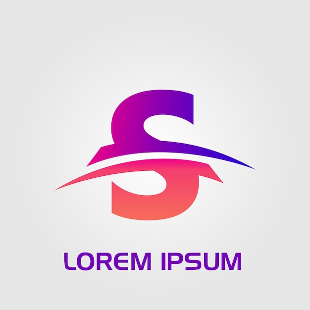 Logotipo inicial de líneas curvas abstractas de letra S