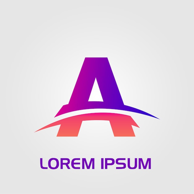 Un logotipo inicial de líneas curvas abstractas de letras
