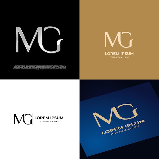 Logotipo Inicial MG Letras Tipografía moderna
