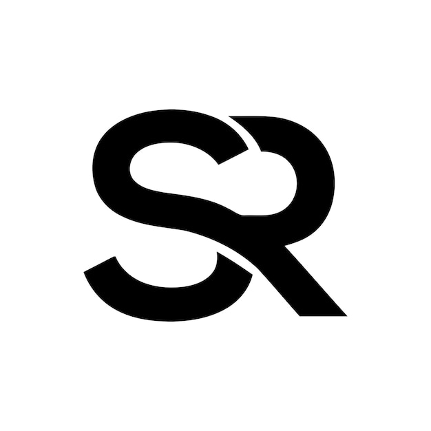 El logotipo inicial moderno de SR para la empresa