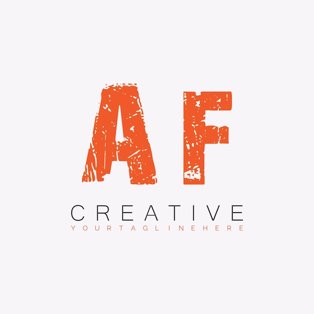 Logotipo inicial del monograma AF con diseño creativo de las letras