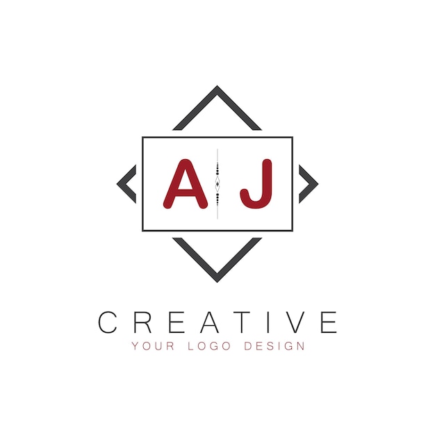 Logotipo inicial de monograma AJ con diseño creativo de estilo cuadrado