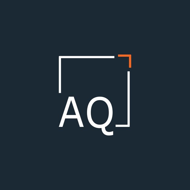 El logotipo inicial del monograma AQ con diseño de estilo cuadrado