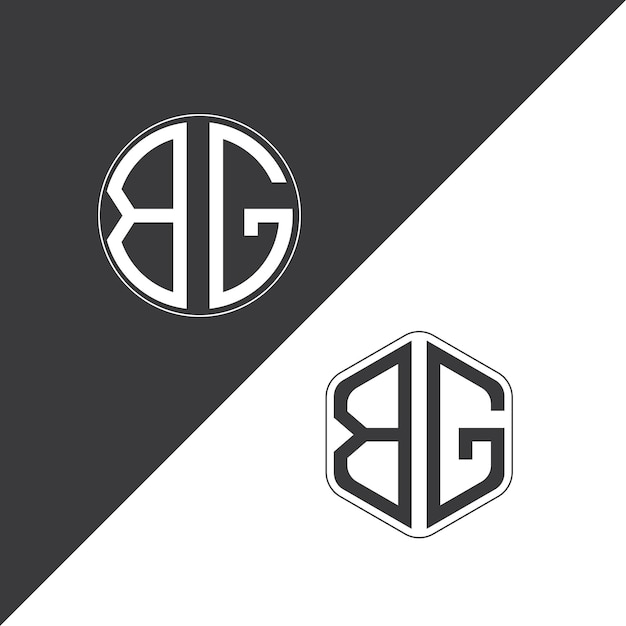 Logotipo inicial de monograma de BG Con diseño creativo de logotipo en forma de círculo y polígono