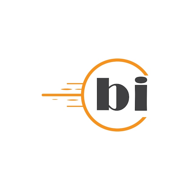 logotipo inicial de monograma bi con diseño de estilo de círculo