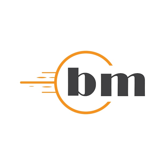 Logotipo inicial de monograma de bm con diseño de estilo círculo