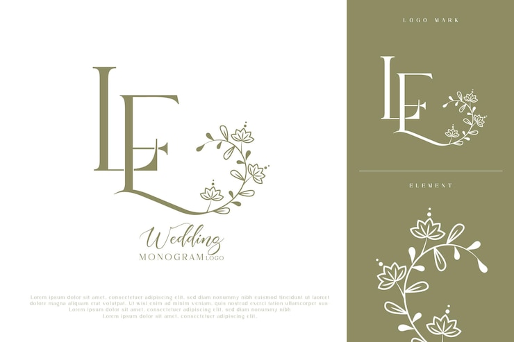 Vector le logotipo inicial del monograma de la boda