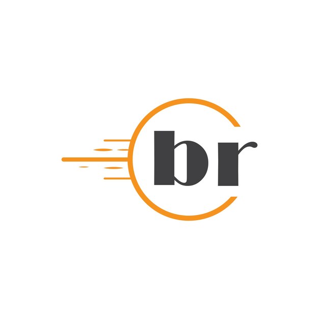 Logotipo inicial de monograma br con diseño de estilo círculo