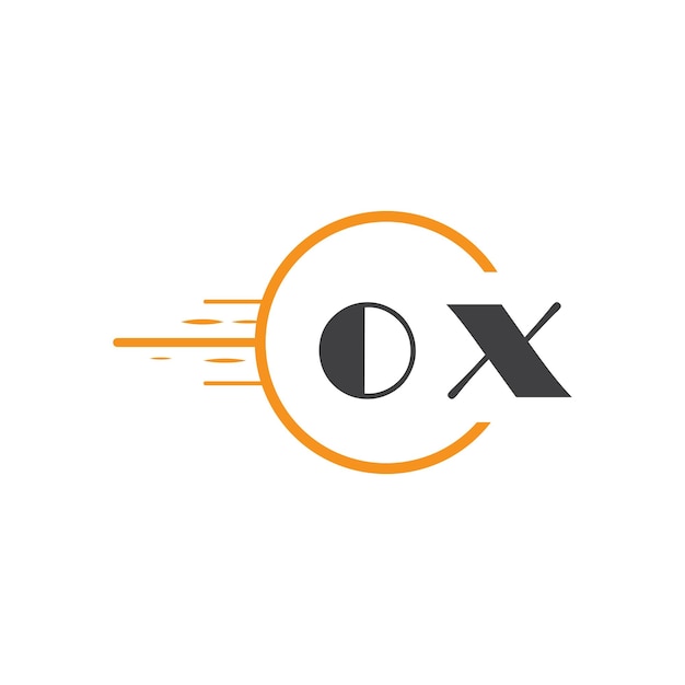 logotipo inicial de monograma de buey con diseño de estilo círculo