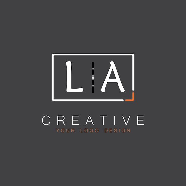 Logotipo inicial de monograma de LA para Creative con diseño de estilo cuadrado