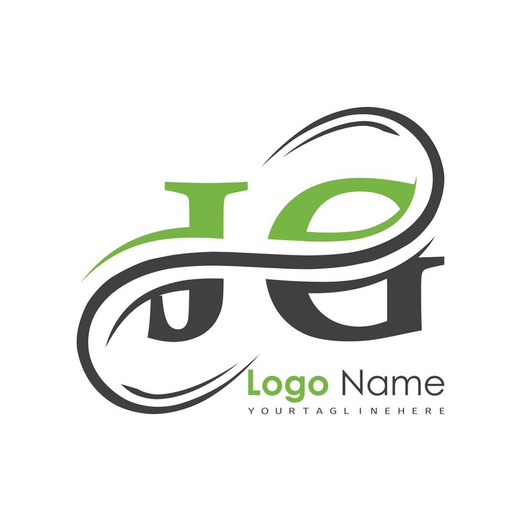 Vector logotipo inicial del monograma con diseño de estilo de letra