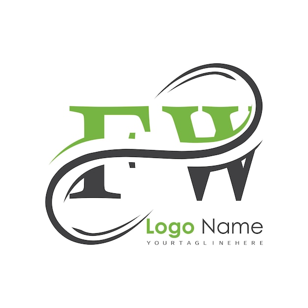 logotipo inicial del monograma con diseño de estilo de letra