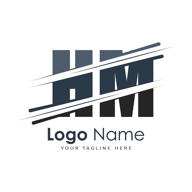 logotipo inicial del monograma con diseño de estilo de letra