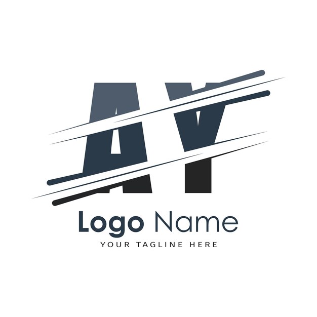 logotipo inicial del monograma con diseño de estilo de letra
