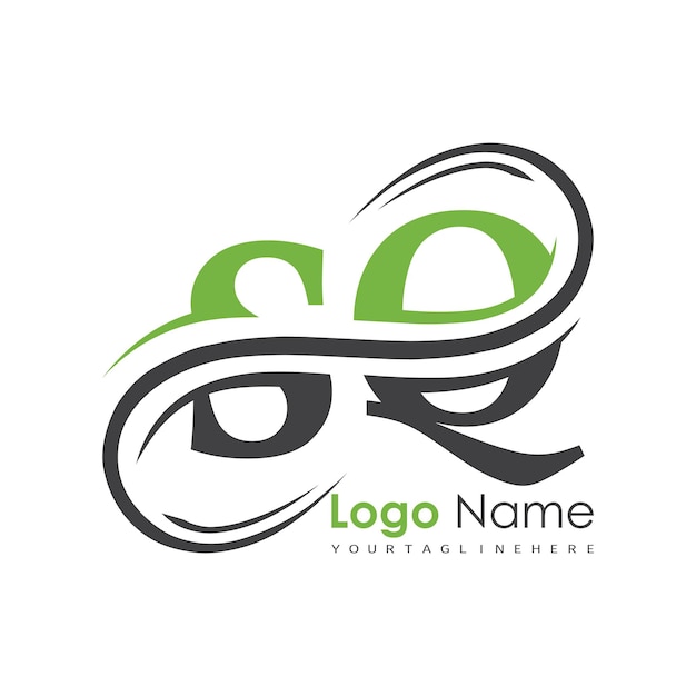 logotipo inicial del monograma con diseño de estilo de letra