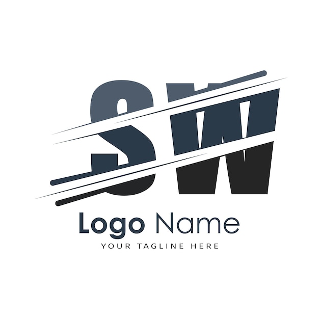 logotipo inicial del monograma con diseño de estilo de letra