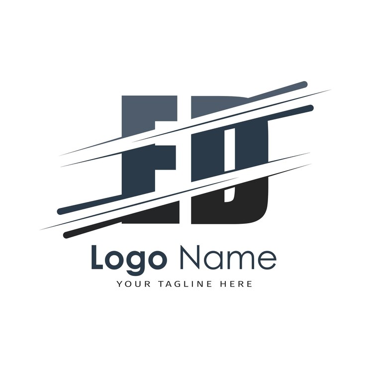 Vector logotipo inicial del monograma con diseño de estilo de letra