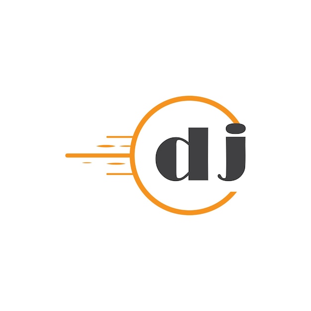 Logotipo inicial de monograma de dj con diseño de estilo de círculo