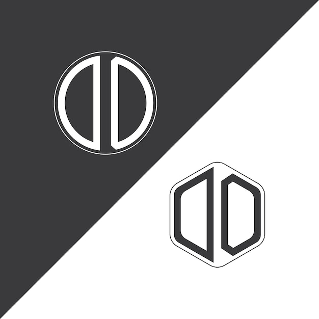Logotipo inicial del monograma DO con forma de círculo y polígono diseño creativo del logotipo