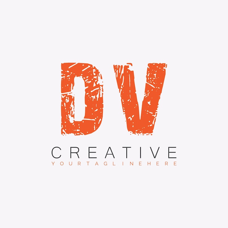 Vector logotipo inicial de monograma dv con diseño creativo de letras
