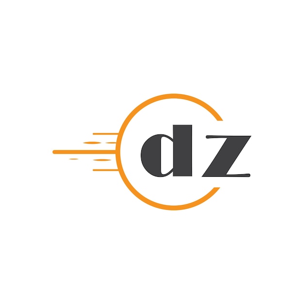 logotipo inicial de monograma dz con diseño de estilo de círculo