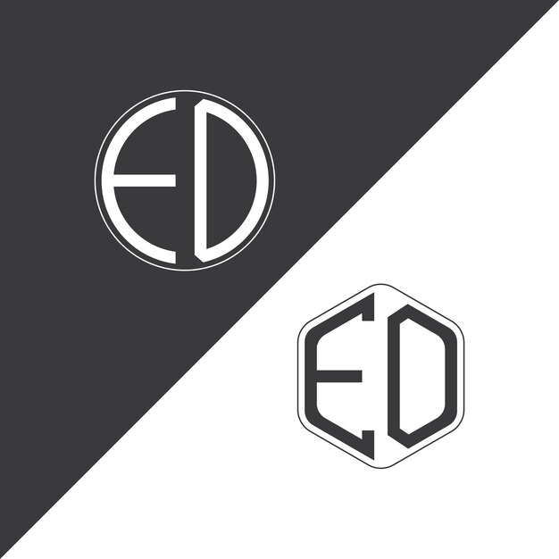Logotipo inicial de monograma de EO con diseño creativo de logotipo en forma de círculo y polígono
