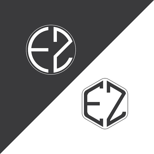 El logotipo inicial del monograma EZ con forma de círculo y polígono diseño creativo del logotipo