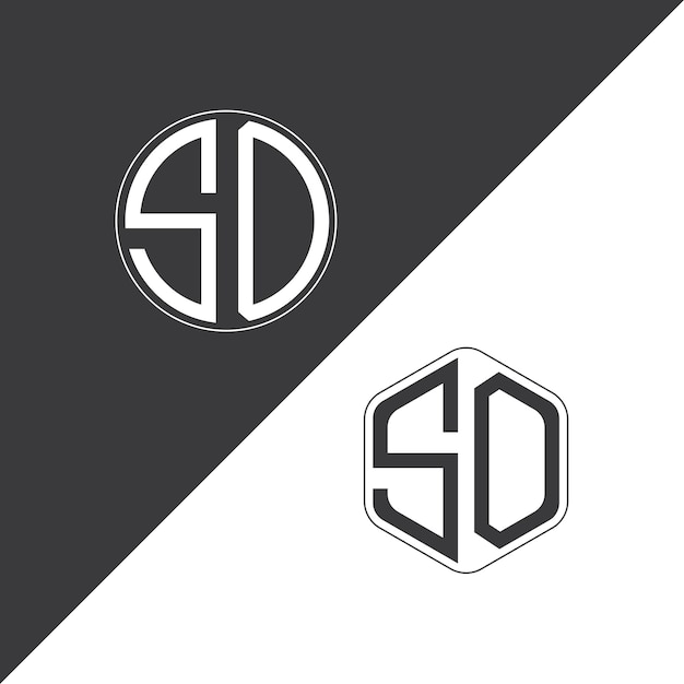 Logotipo inicial del monograma SO con forma de círculo y polígono diseño creativo del logotipo