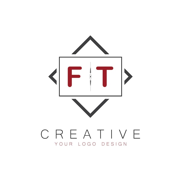 El logotipo inicial del monograma FT con un diseño creativo de estilo cuadrado
