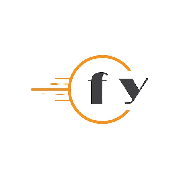 El logotipo inicial del monograma fy con diseño de estilo circular