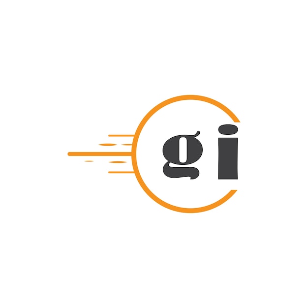 logotipo inicial de monograma gi con diseño de estilo de círculo