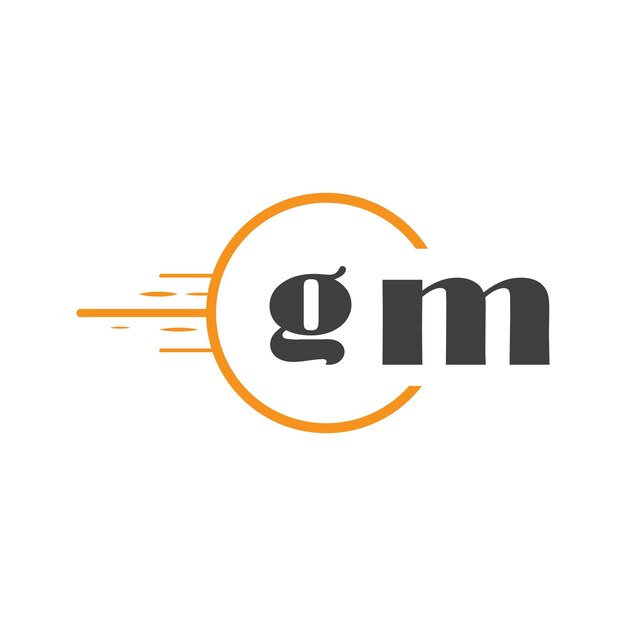 Logotipo inicial de monograma de gm con diseño de estilo círculo