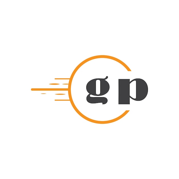 Logotipo inicial de monograma de gp con diseño de estilo círculo
